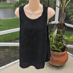 Rebecca Taylor black studded tank top size 10 mint